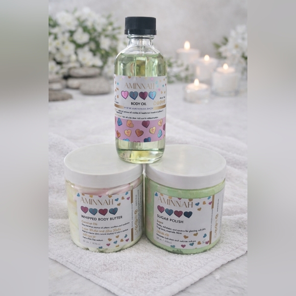 Aminnah Other - Title:Aminnah Body Care Bundle – 8oz Whipped Butter, 8oz Sugar Polish & 4oz Oil